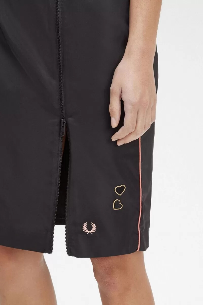 fred perry damenröcke mit reißverschlussdetails schwarz