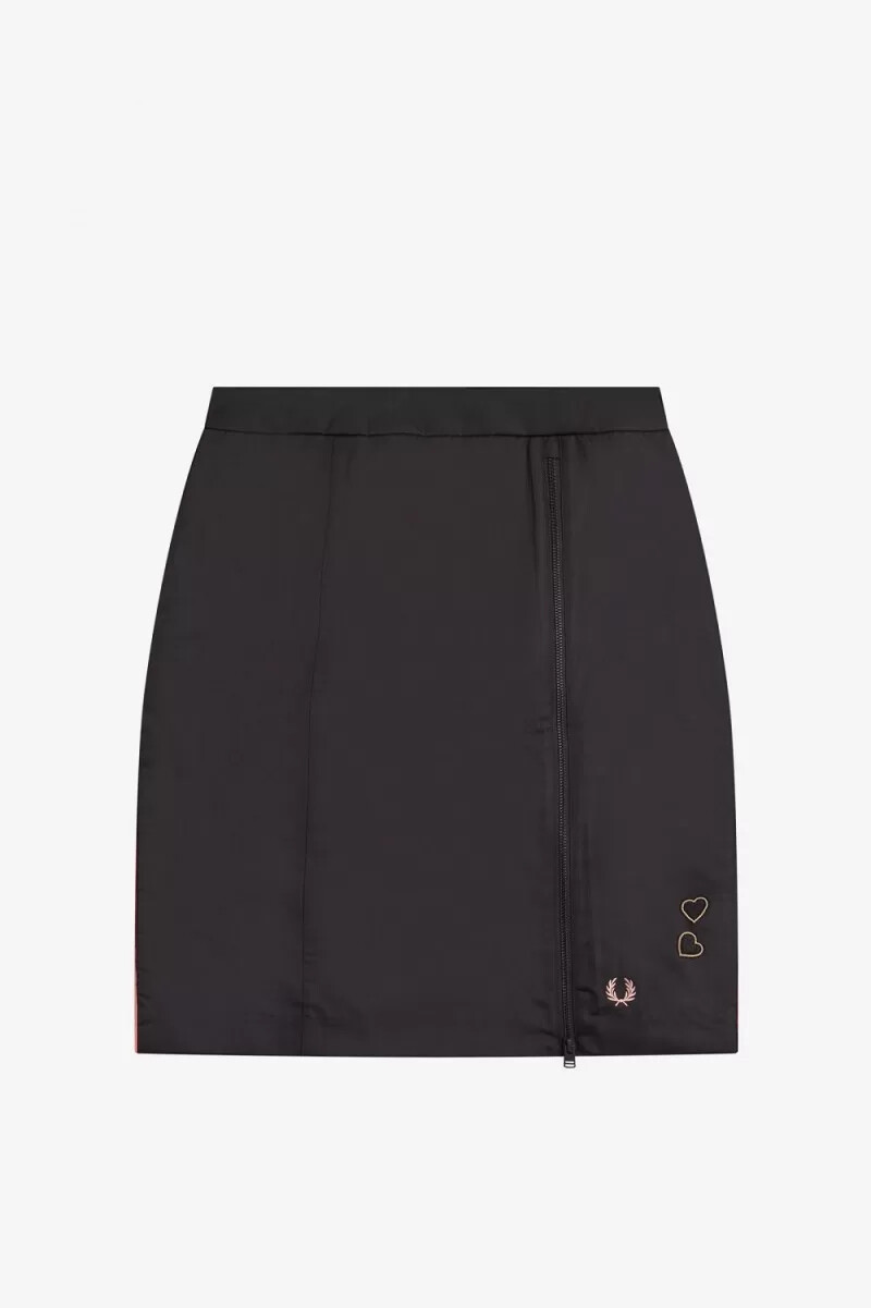 fred perry damenröcke mit reißverschlussdetails schwarz