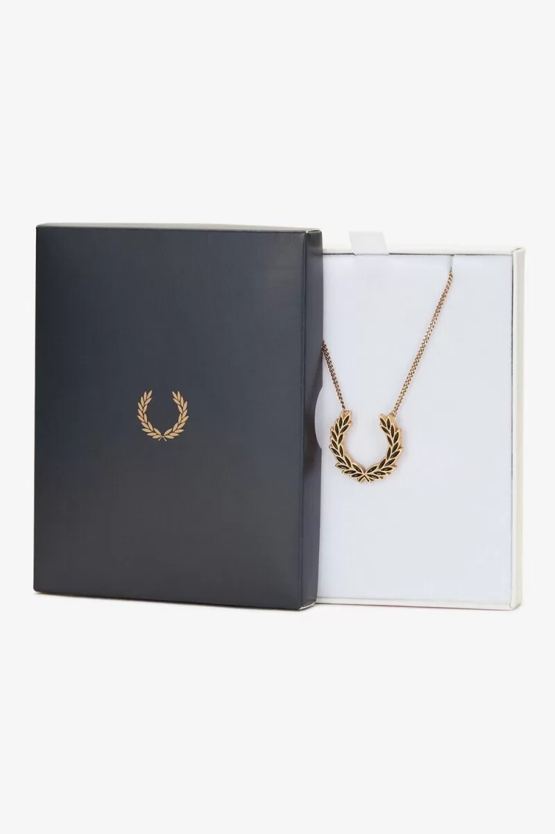 fred perry lorbeerkranz-halskette damenschmuck gold