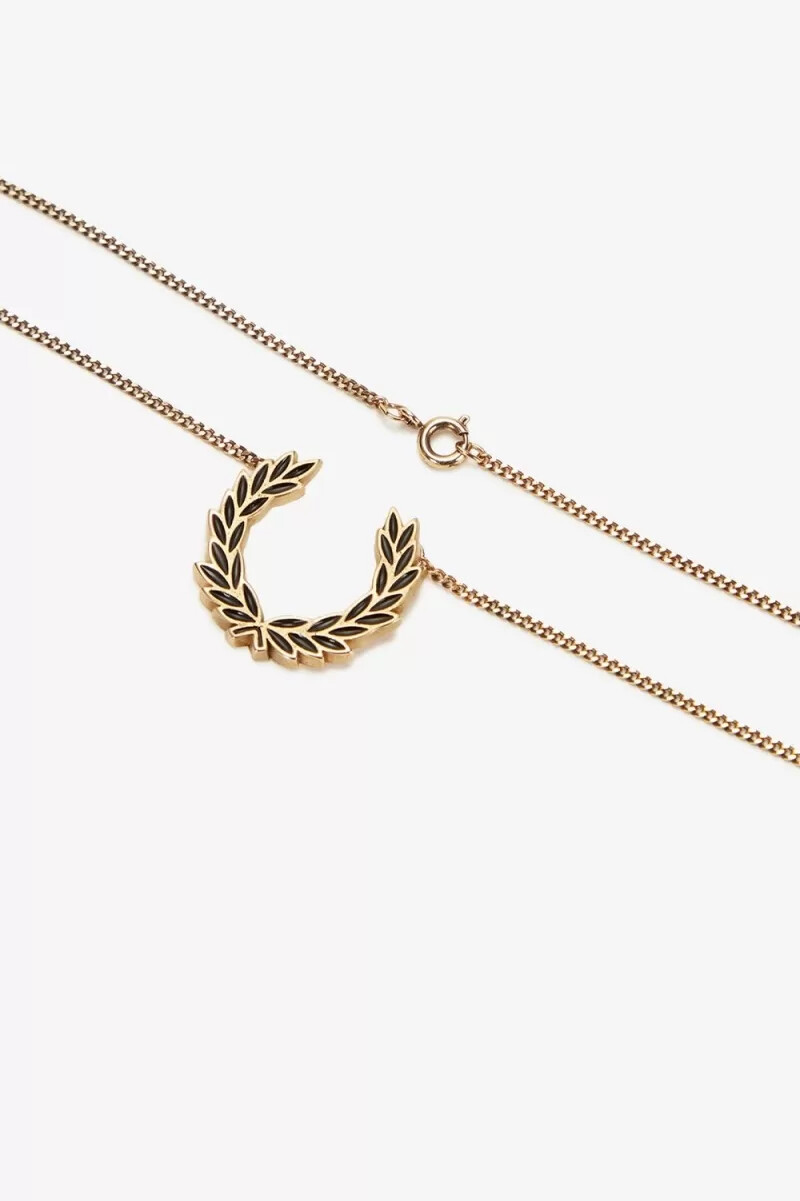 fred perry lorbeerkranz-halskette damenschmuck gold