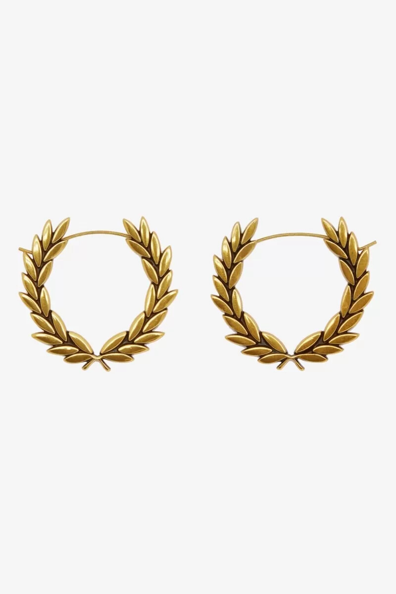 fred perry lorbeerkranz-ohrringe damenschmuck gold