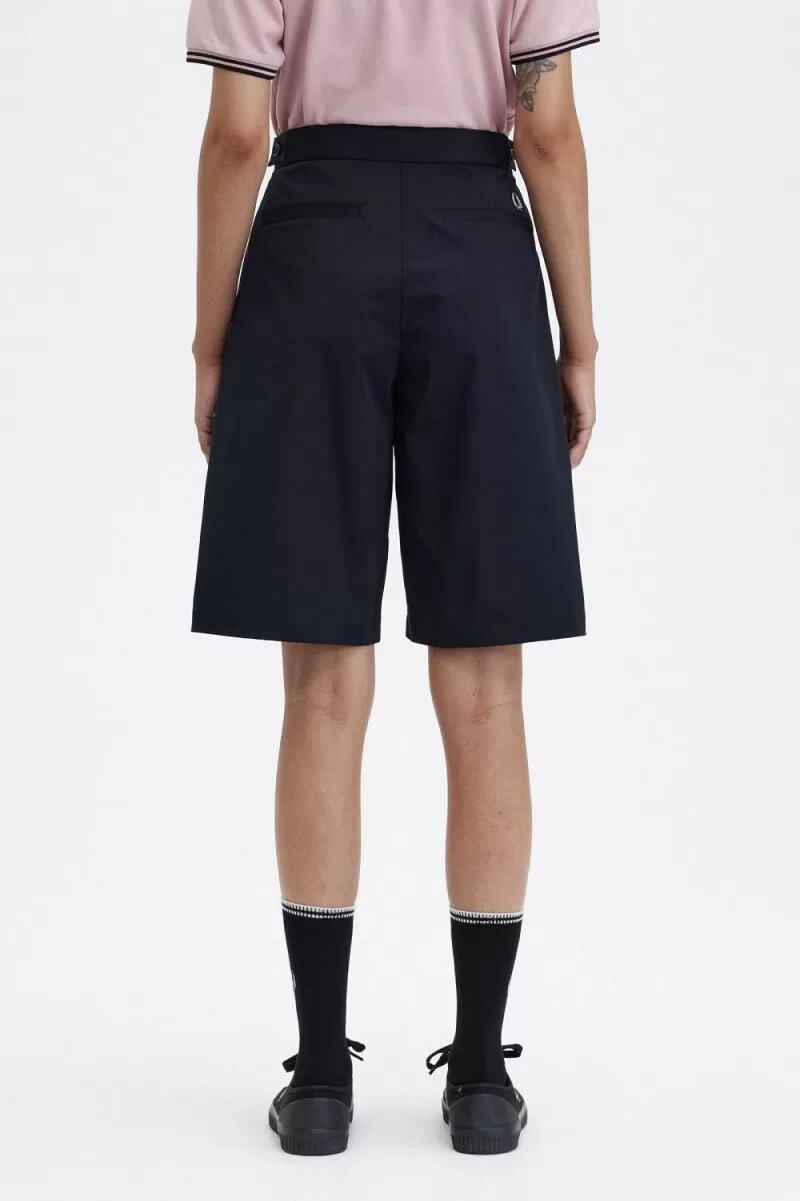 fred perry damen-shorts mit falten schwarz