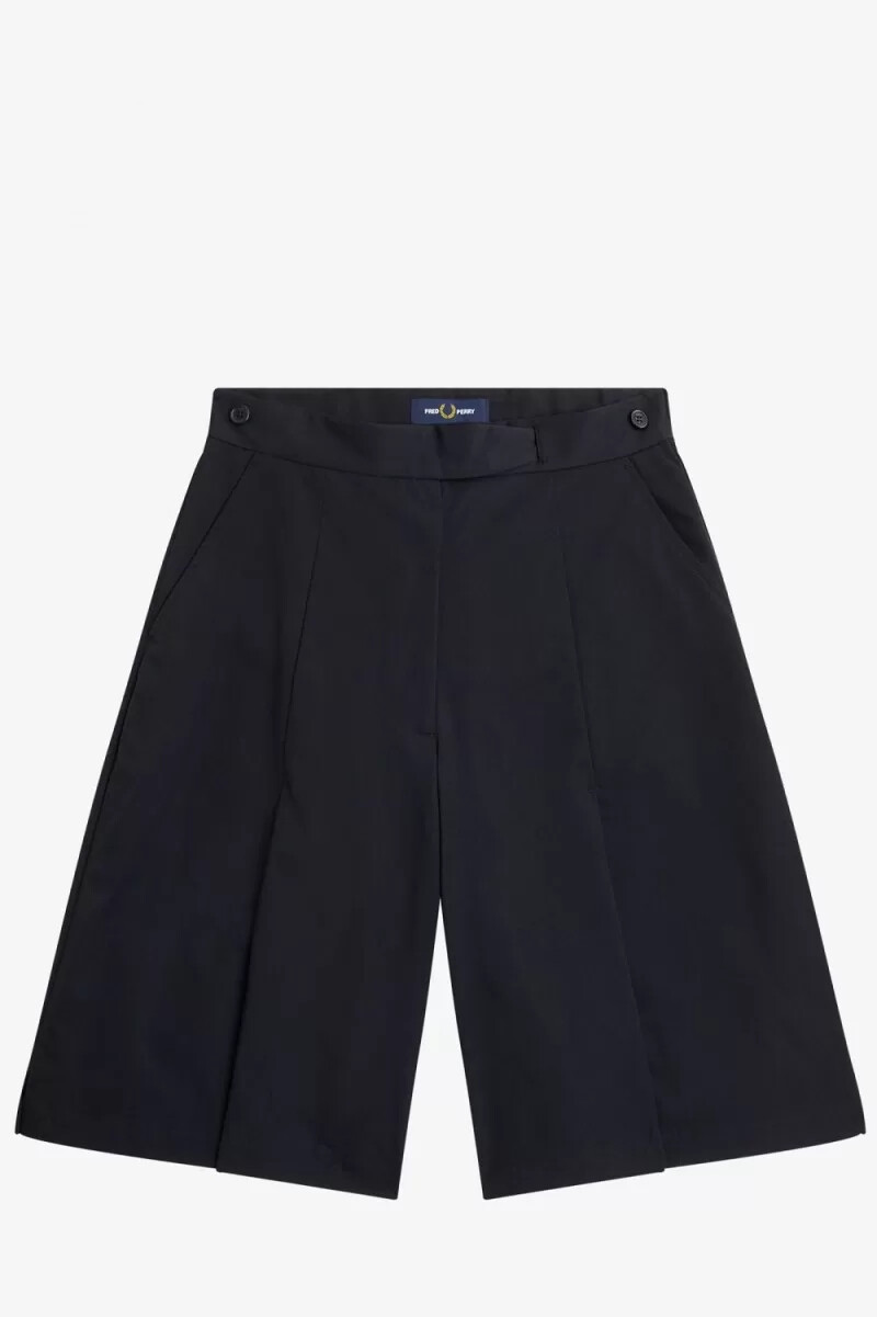 fred perry damen-shorts mit falten schwarz