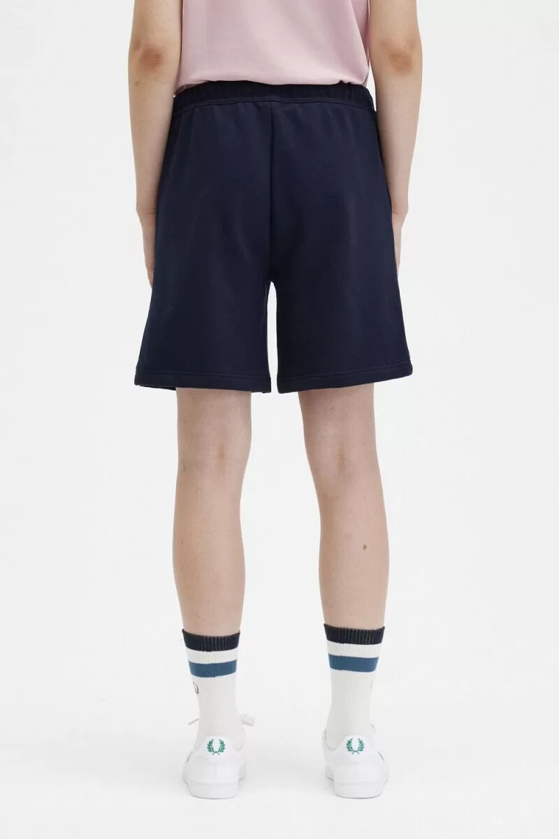 fred perry sweat damen-shorts marineblau