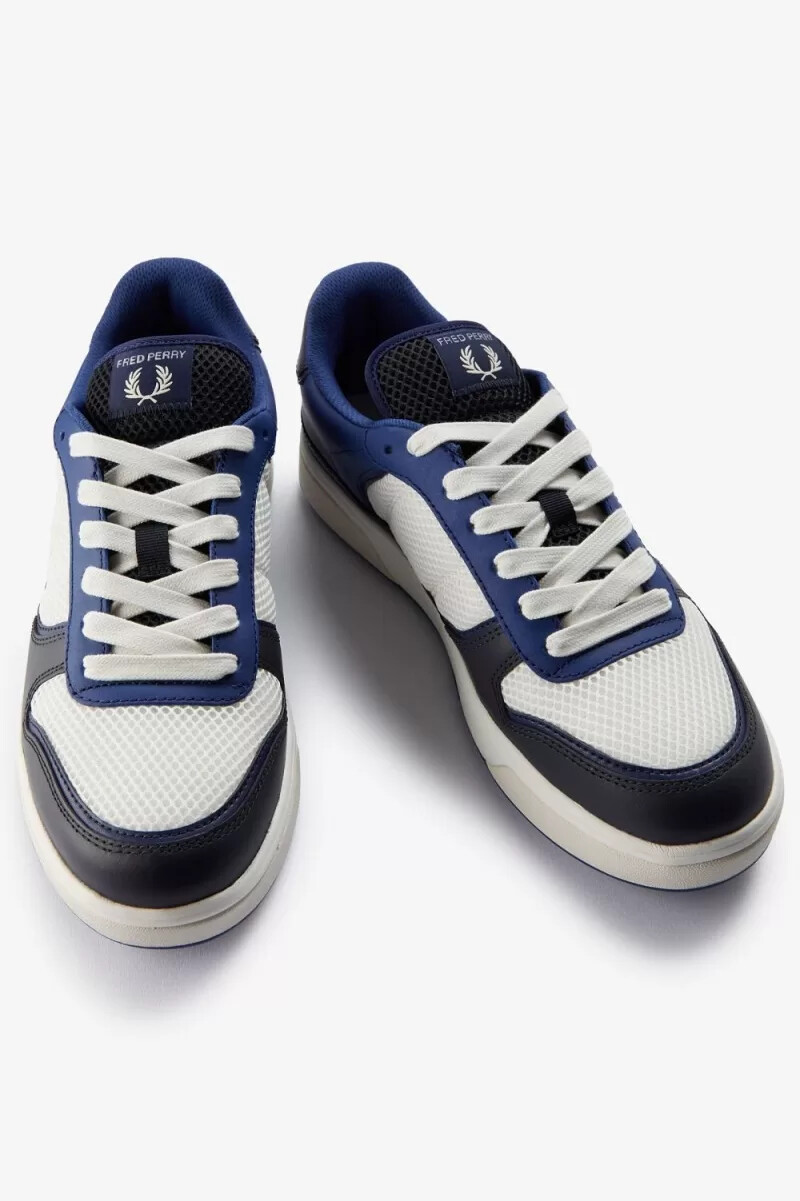 fred perry b300 herren-sneaker farbe schattiertes kobaltblau hellbeige