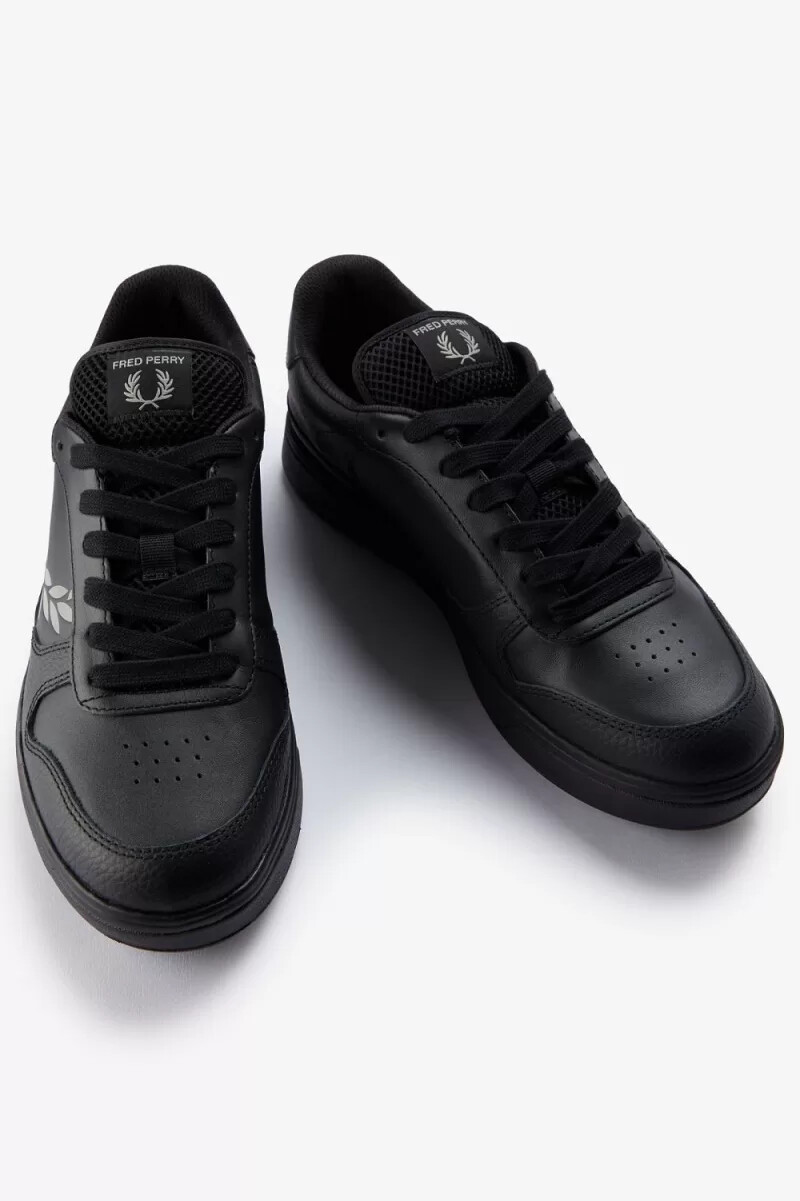 fred perry b300 herren-sneaker schwarz grau
