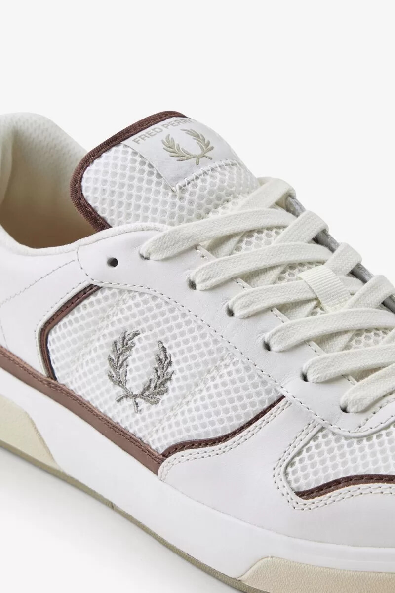 fred perry b300 herren-sneaker schneeweiß warmgrau
