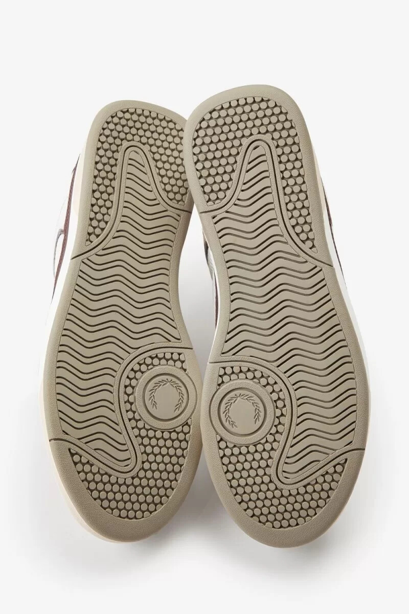 fred perry b300 herren-sneaker schneeweiß warmgrau