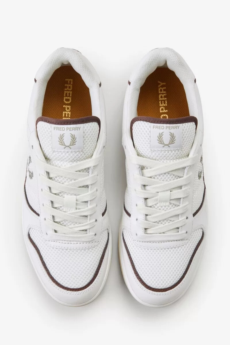fred perry b300 herren-sneaker schneeweiß warmgrau