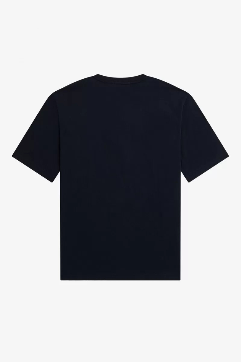 fred perry damen-t-shirt mit lorbeerkranz-motiv marineblau