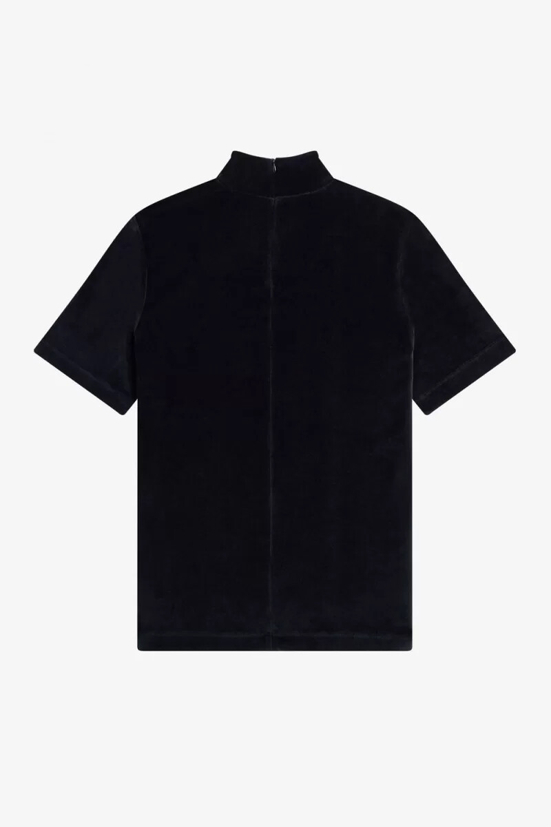 fred perry velours damen-t-shirt schwarz