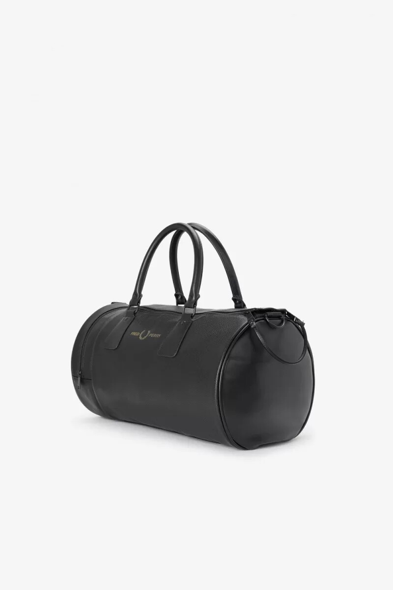 fred perry scotch grain barrel damenhandtasche schwarz