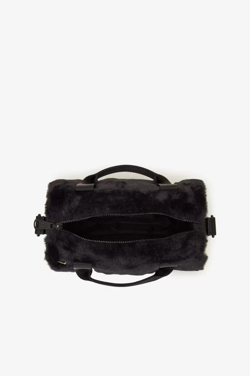 fred perry mini barrel damenhandtasche schwarz