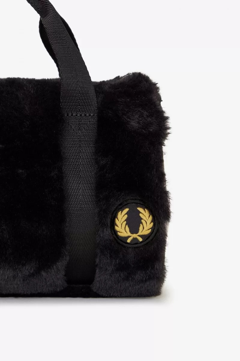 fred perry mini barrel damenhandtasche schwarz