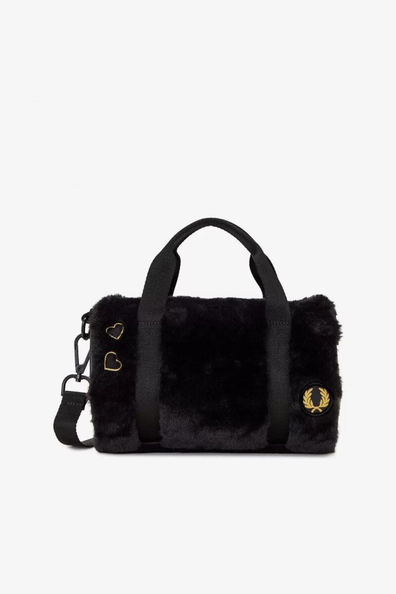 fred perry mini barrel damenhandtasche schwarz