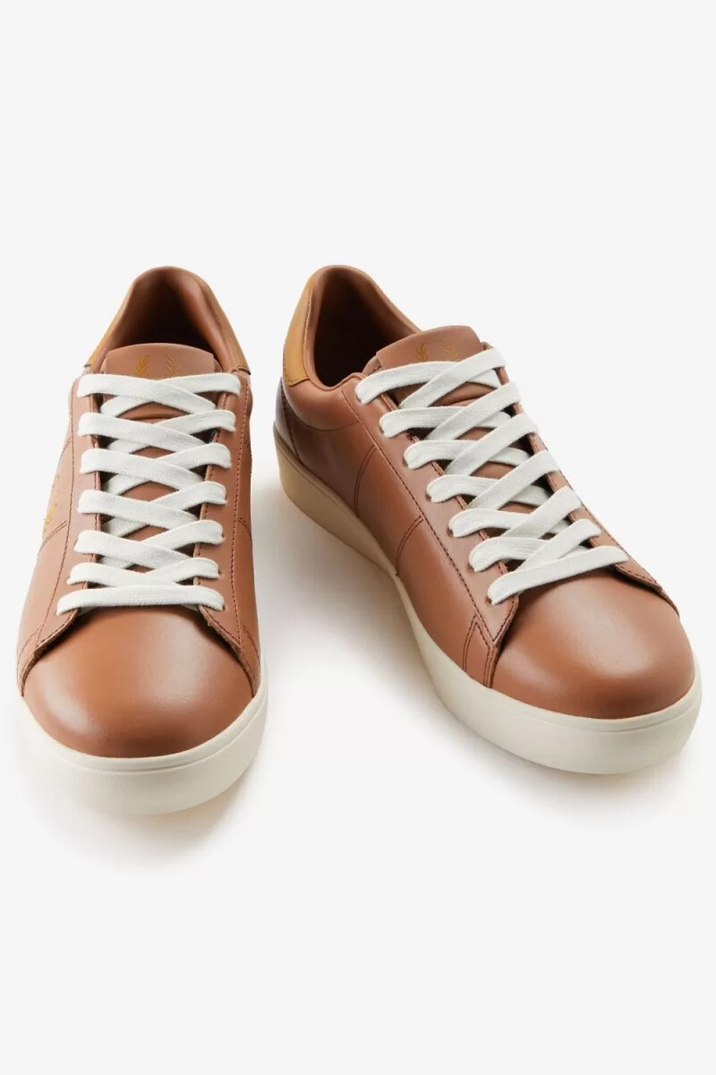 fred perry spencer damen-tennisschuhe dunkelbraun dunkelbraun