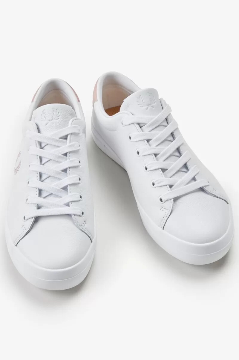 fred perry lottie damen-tennisschuhe weiß altrosa