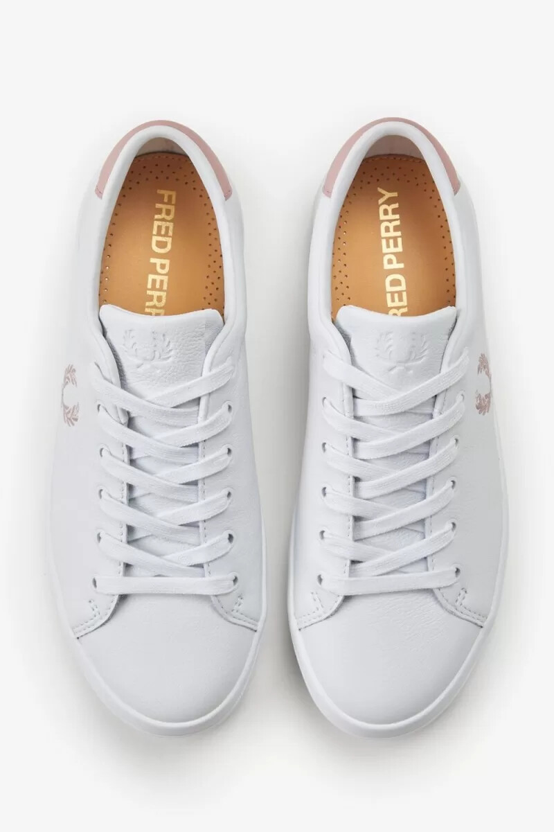 fred perry lottie damen-tennisschuhe weiß altrosa
