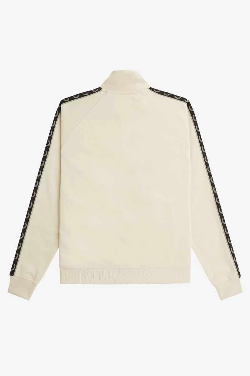 fred perry trainingsjacke für herren mit kontrastband farbe haferflocken-warmgrau
