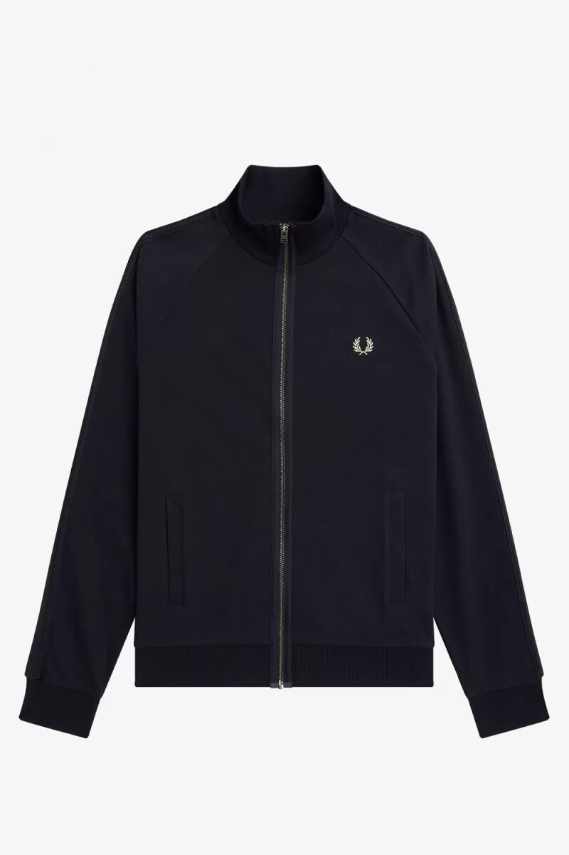 fred perry herren-trainingsjacke mit strickband marineblau