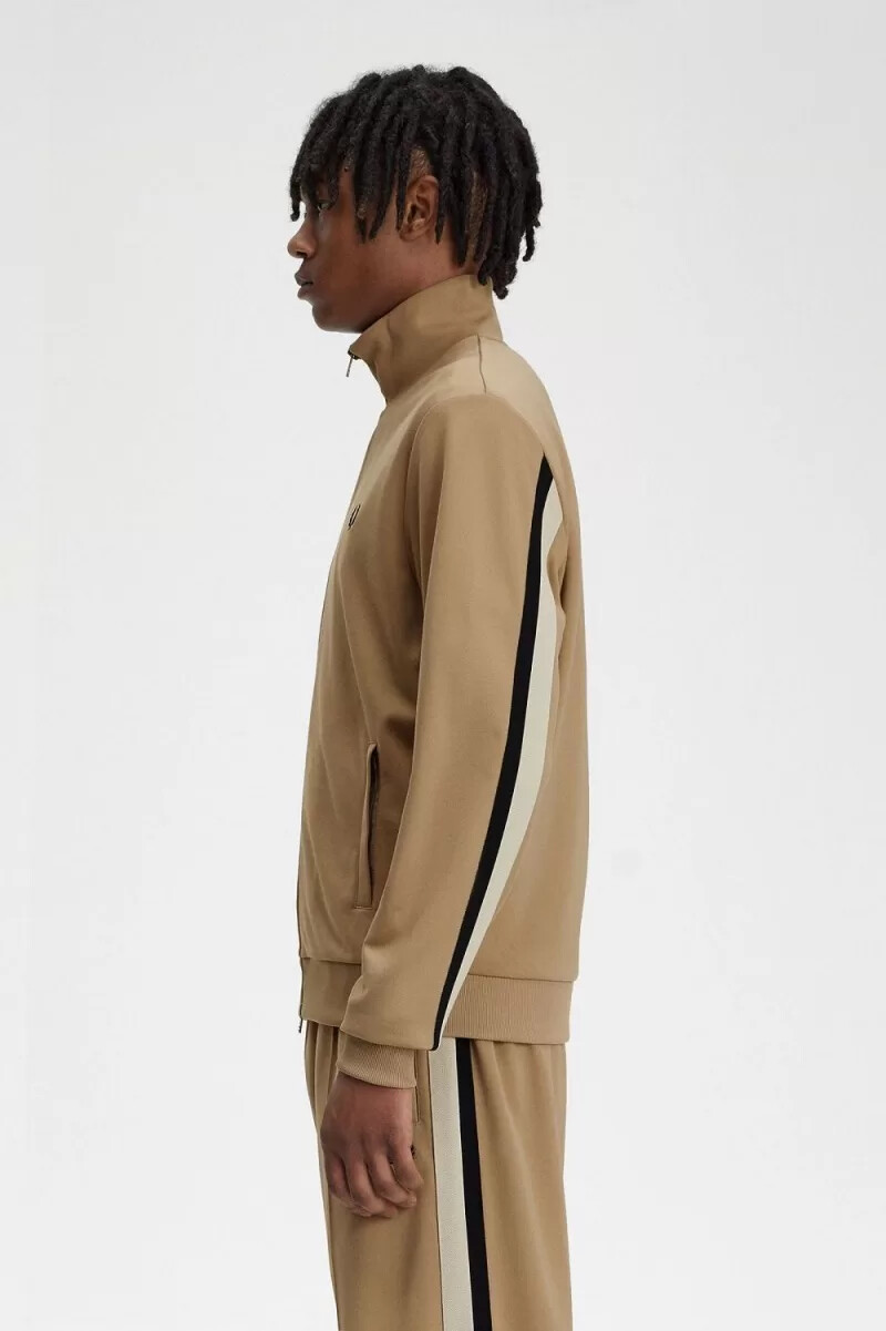 fred perry herren-trainingsjacke mit tape-detail grün