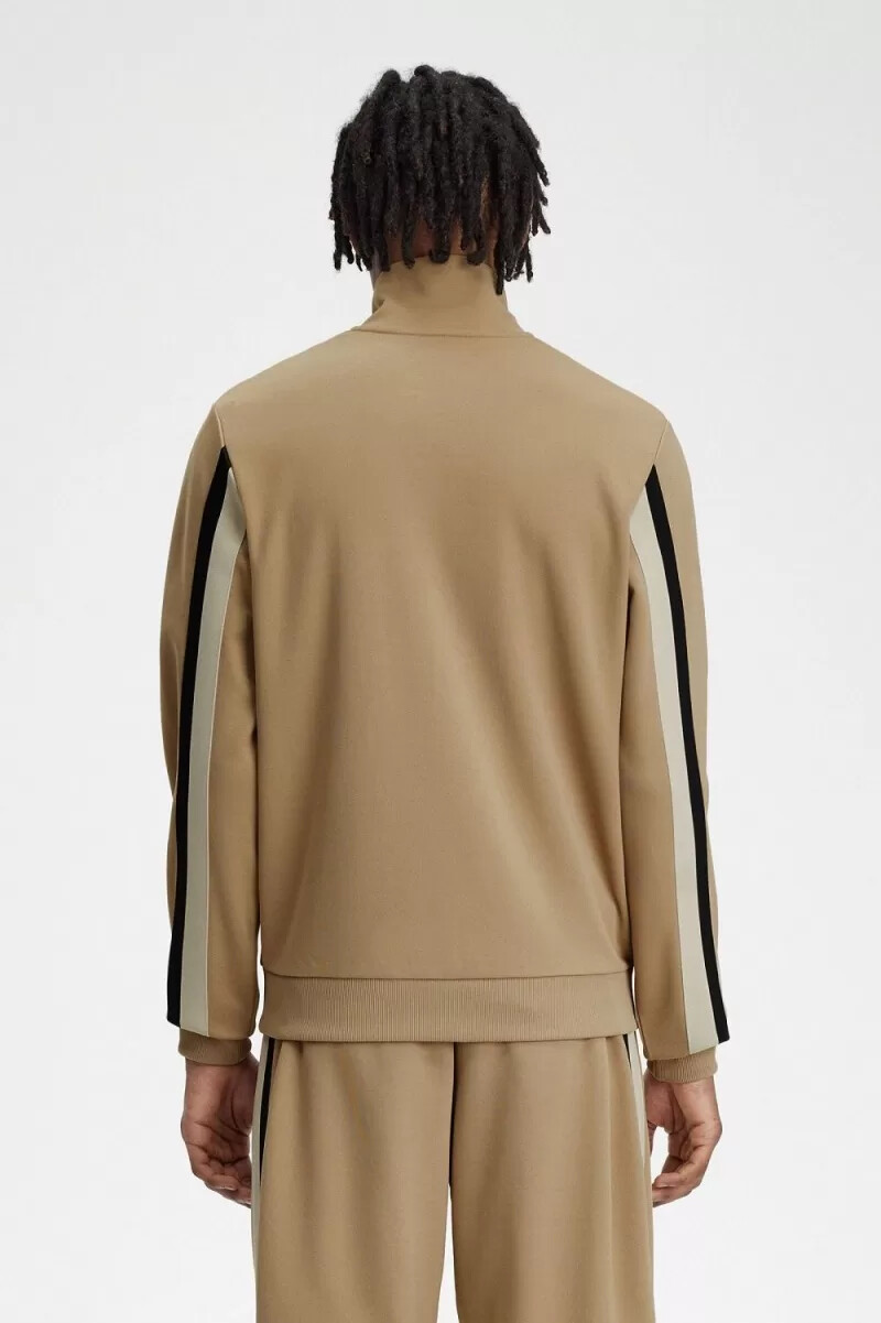 fred perry herren-trainingsjacke mit tape-detail grün