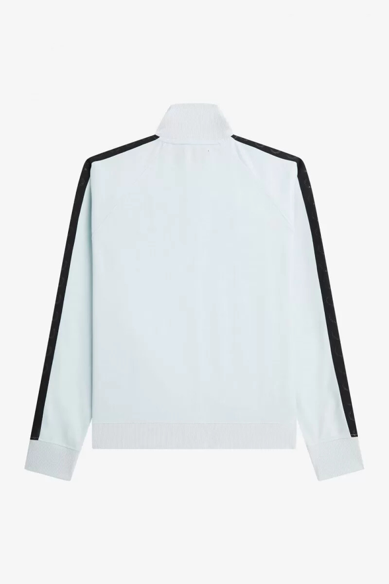 fred perry herren-trainingsjacke mit ton-in-ton-verstärkung hellblauschwarz