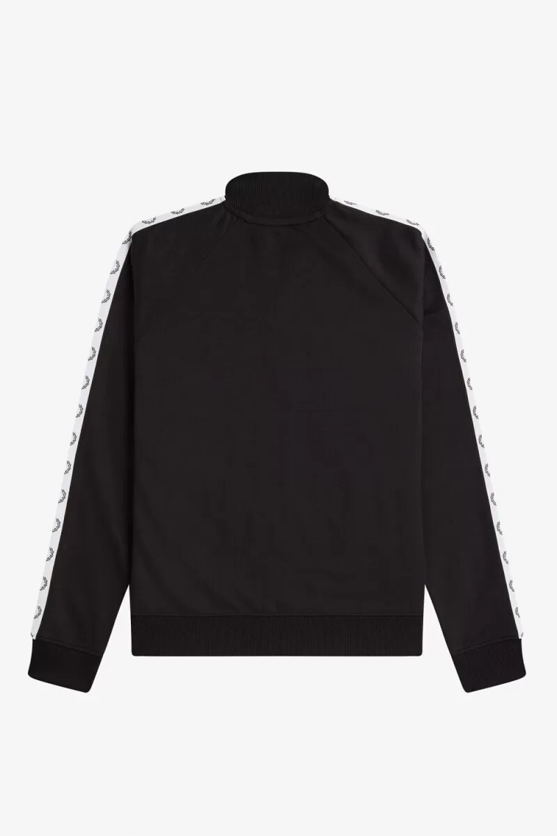 fred perry trainingsjacke für herren schwarz mit klebeband verstärkt