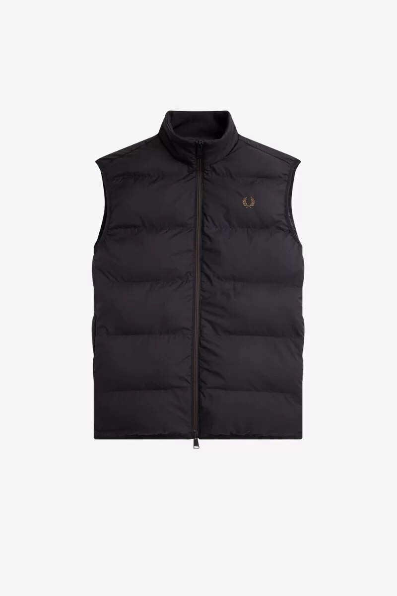 fred perry gefütterte herrenweste schwarz