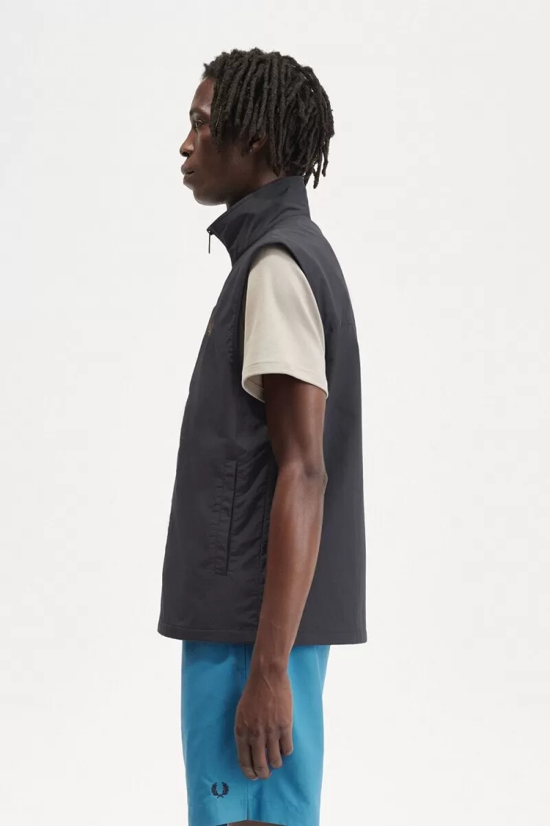 fred perry nylon-herrenweste ankergrau
