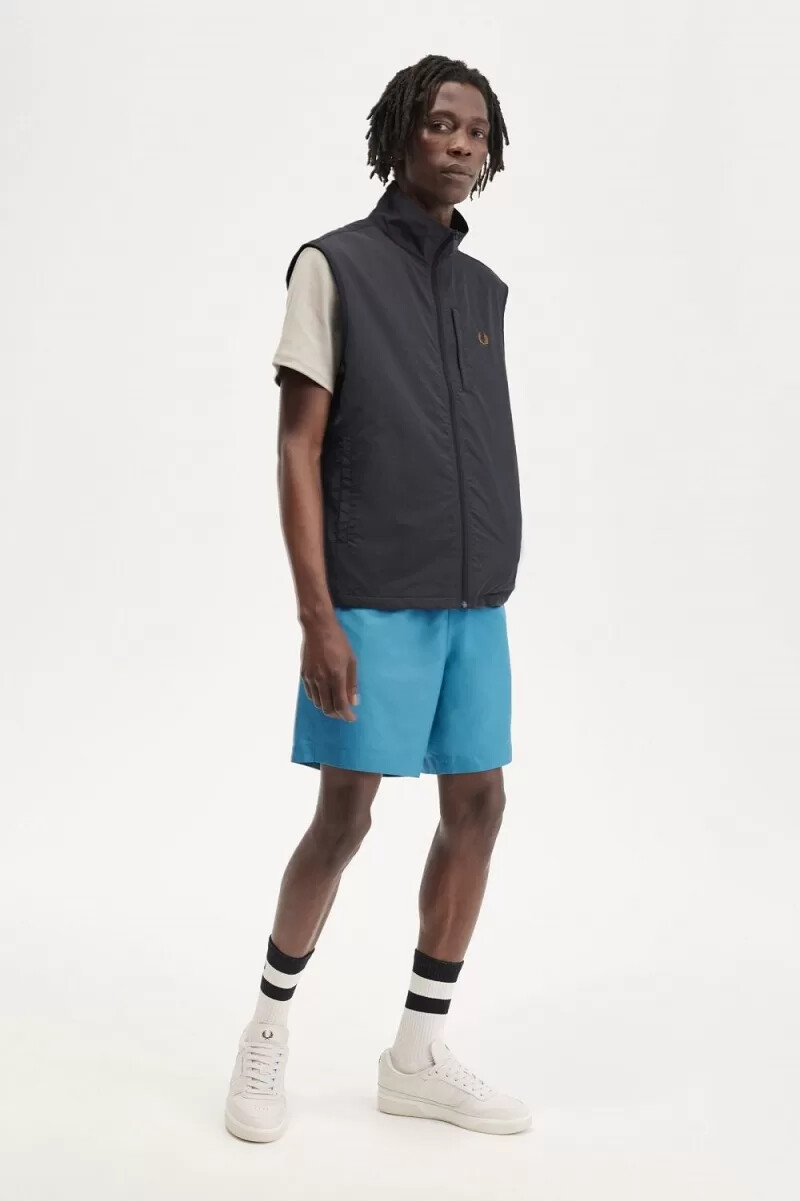fred perry nylon-herrenweste ankergrau