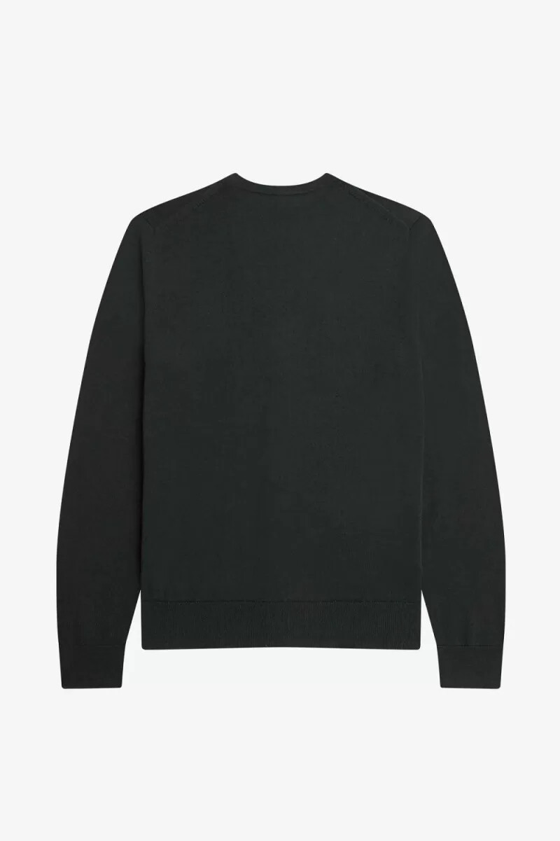 fred perry klassische herren-strickjacke nachtgrün
