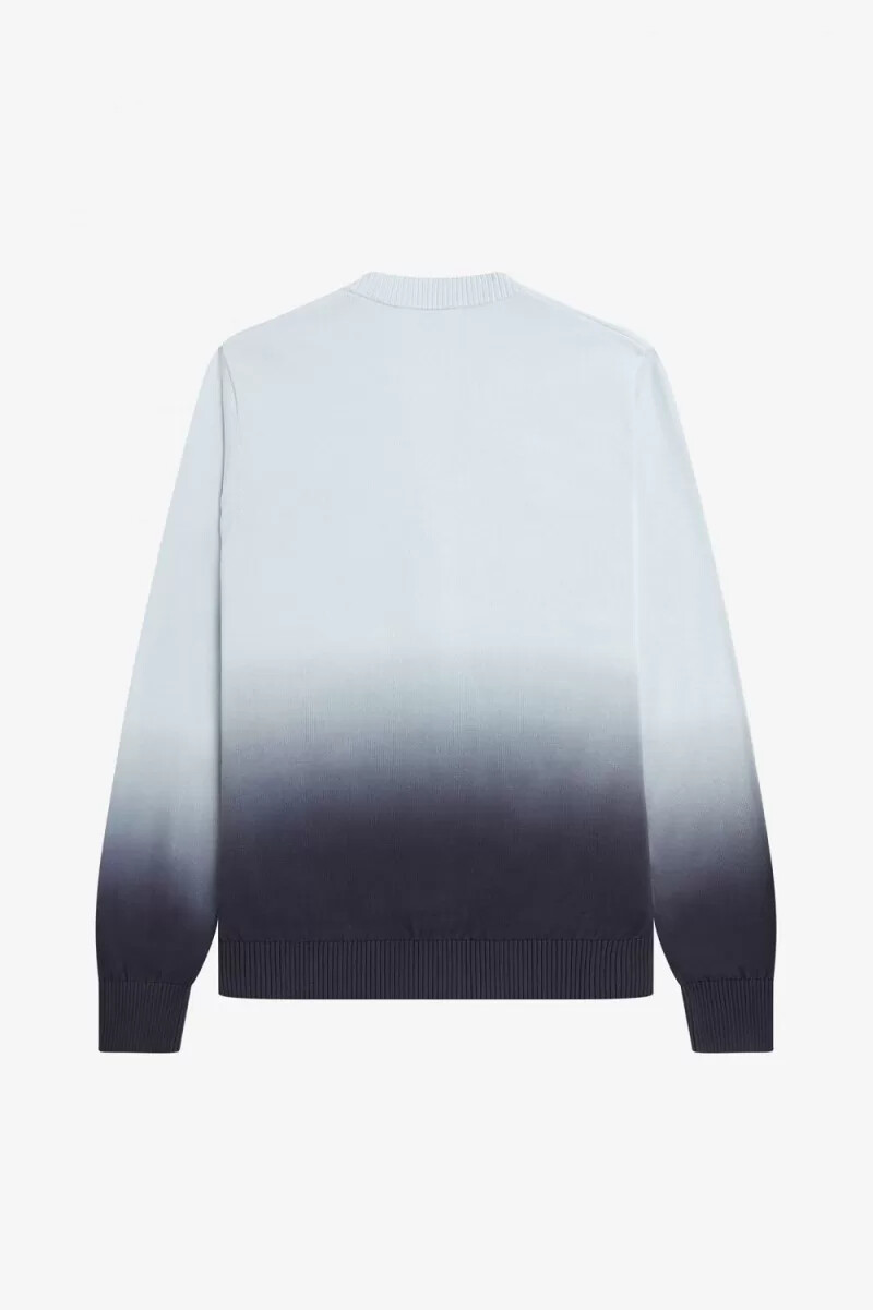 fred perry ombre herren-cardigan hellblau