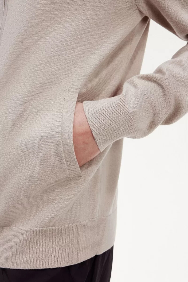 fred perry herren-cardigan mit reißverschluss dunkelbraun