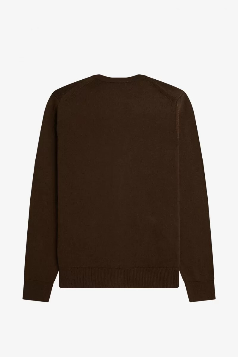 fred perry classic herren-cardigan farbe burnt tobacco