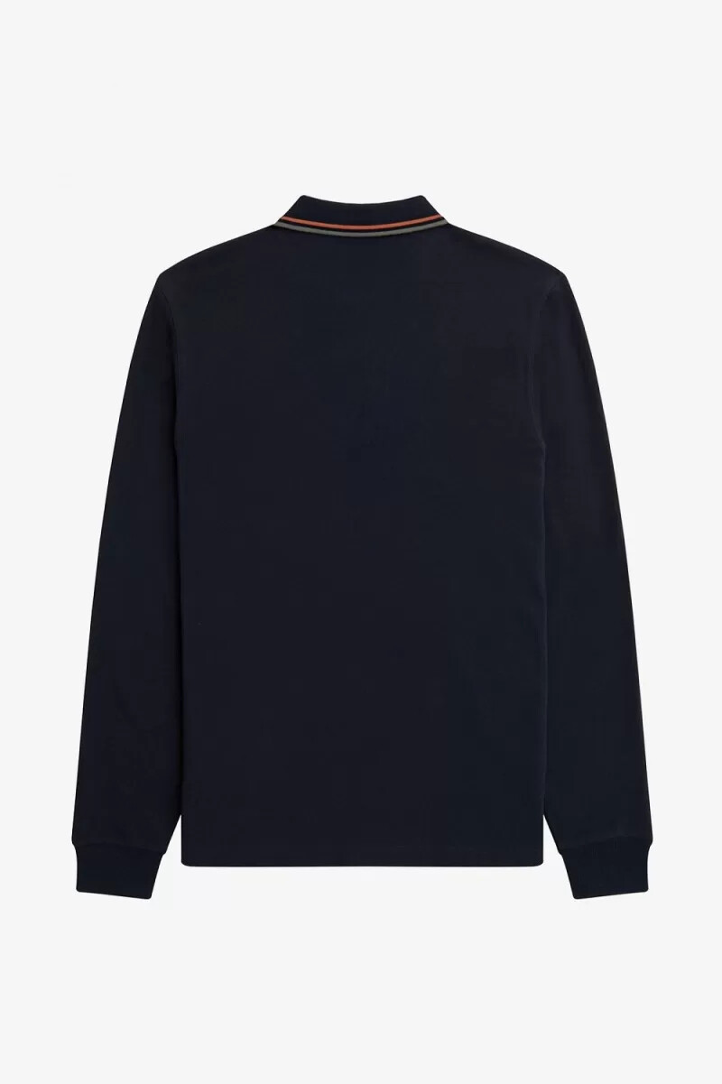 fred perry m3636 herrenhemd marineblau braun feldgrün