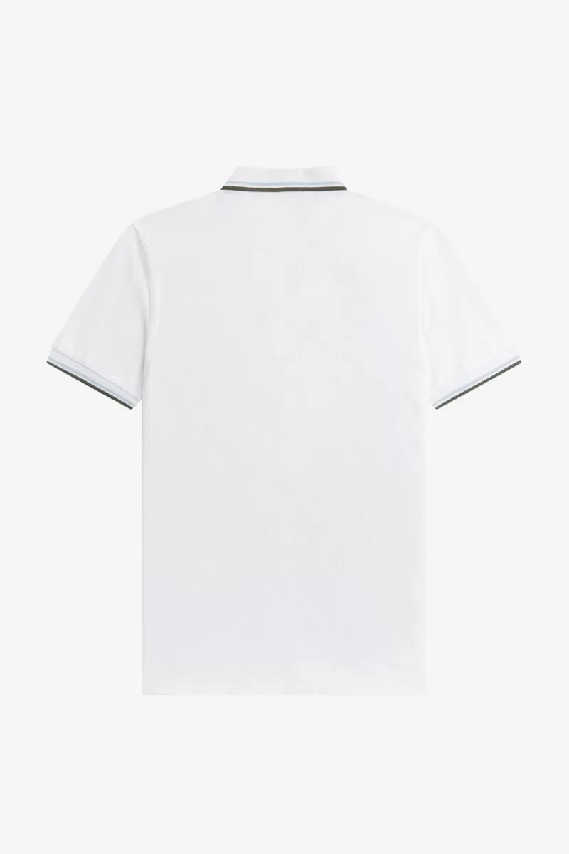 fred perry m3600 herrenhemd weiß hellblau feldgrün
