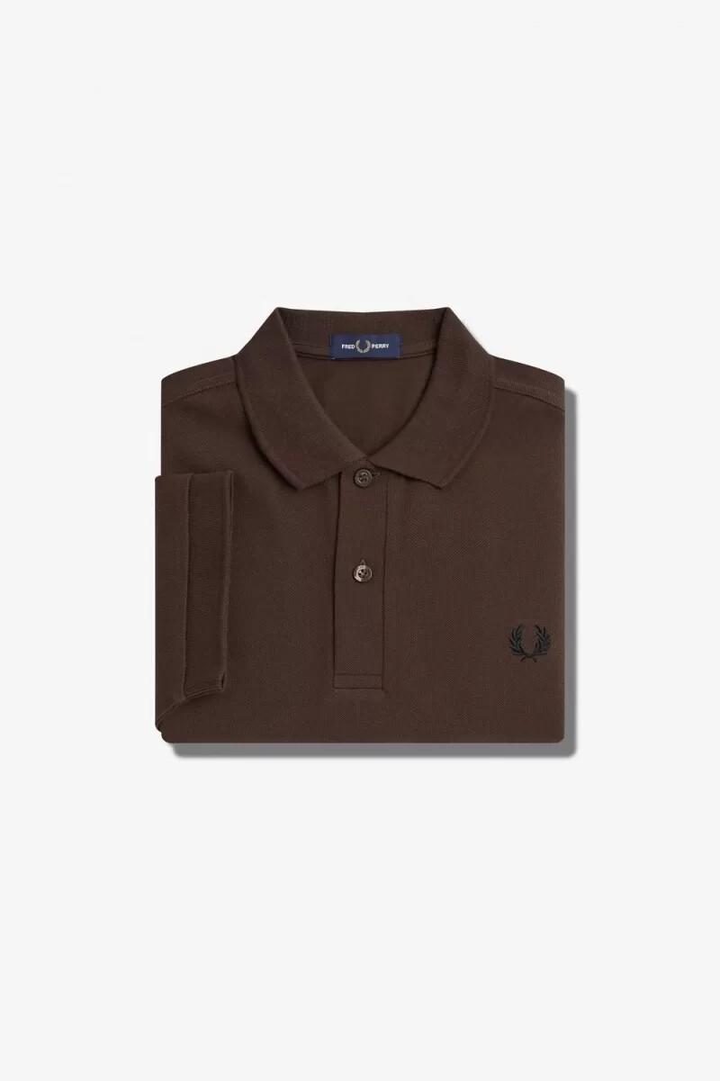 fred perry m6000 herrenhemd farbe burnt tobacco black