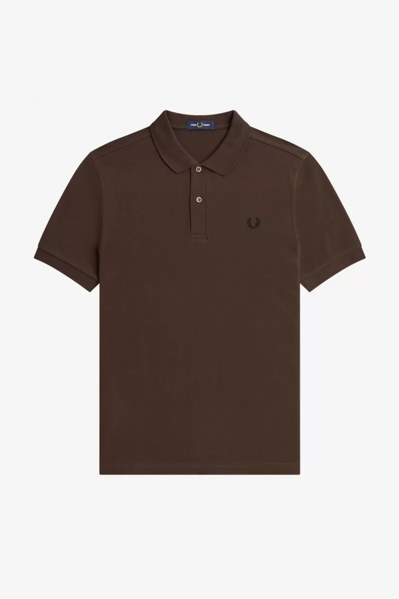 fred perry m6000 herrenhemd farbe burnt tobacco black