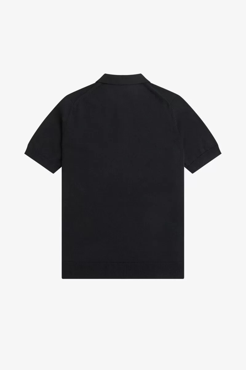 fred perry klassisches strickhemd für herren schwarz