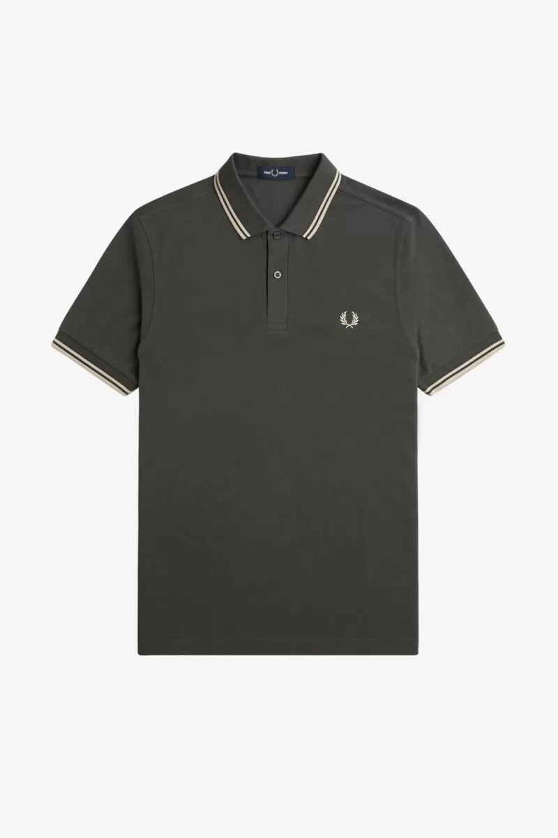 fred perry m3600 herrenhemd feldgrün haferflocken