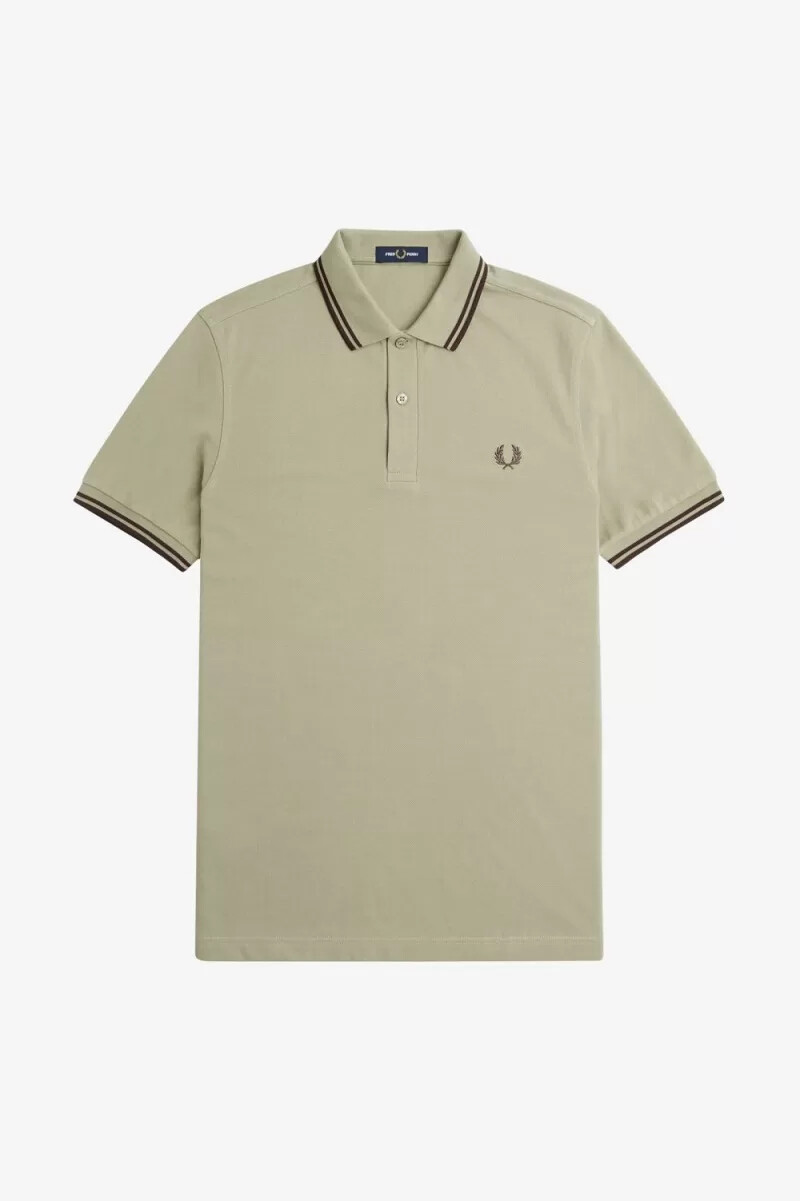 fred perry m3600 herrenhemd warmgrau dunkelrot