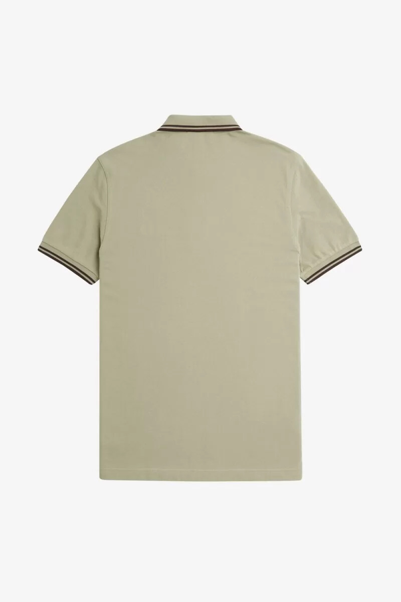 fred perry m3600 herrenhemd warmgrau dunkelrot