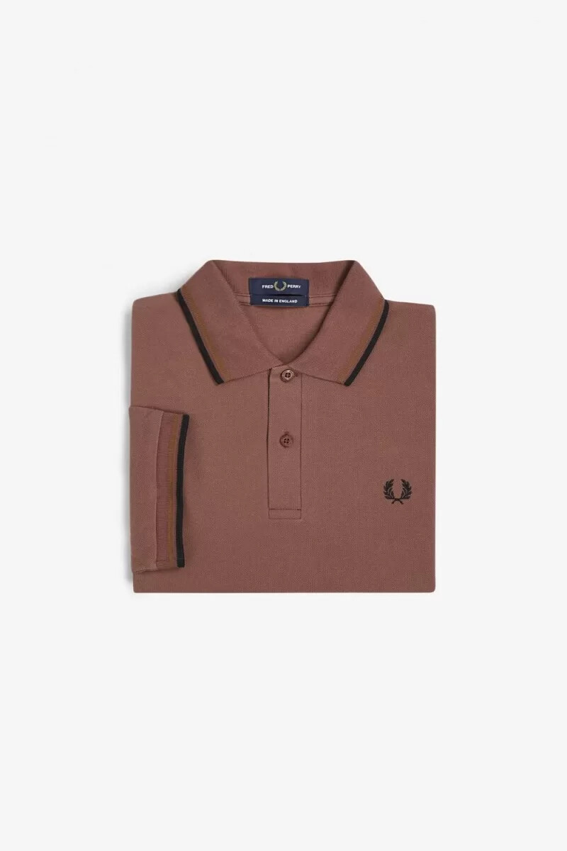 fred perry m12 herrenhemd whiskybraun dunkelbraun schwarz