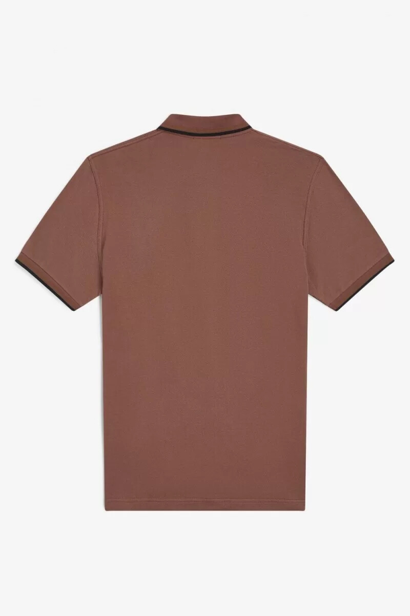 fred perry m12 herrenhemd whiskybraun dunkelbraun schwarz
