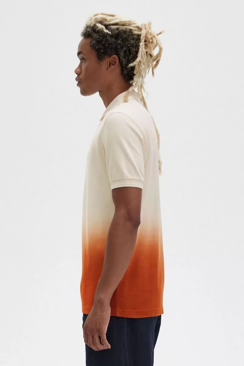fred perry ombre herrenhemd seidig-pfirsichfarben