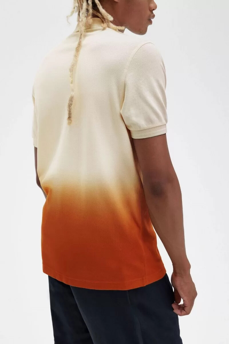 fred perry ombre herrenhemd seidig-pfirsichfarben