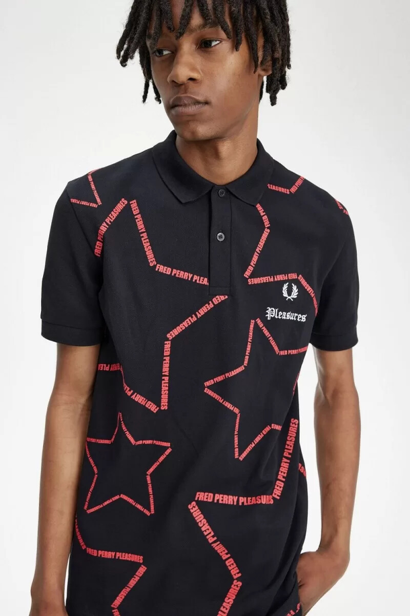 fred perry star herrenhemd schwarz