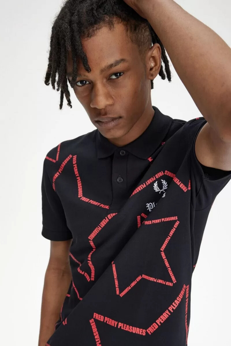 fred perry star herrenhemd schwarz