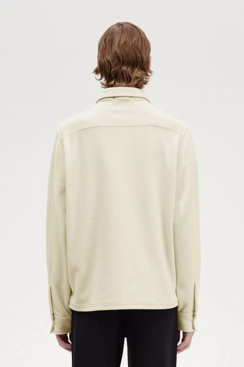 fred perry fleece herrenhemd haferflockenfarbe